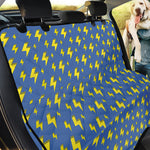 Blue And Yellow Lightning Pattern Print Pet Car Back Seat Cover