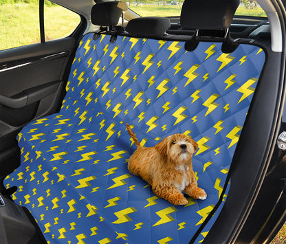 Blue And Yellow Lightning Pattern Print Pet Car Back Seat Cover