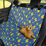 Blue And Yellow Lightning Pattern Print Pet Car Back Seat Cover