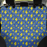Blue And Yellow Lightning Pattern Print Pet Car Back Seat Cover
