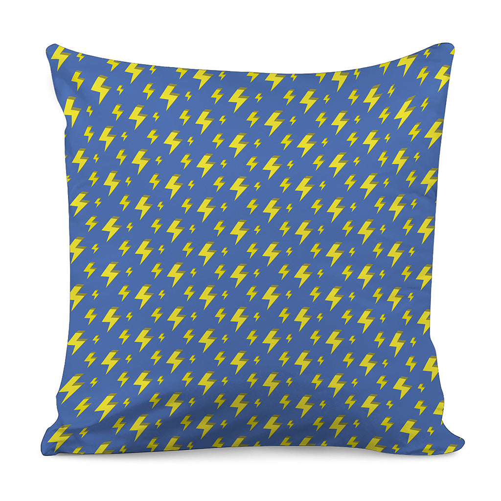 Blue And Yellow Lightning Pattern Print Pillow Cover