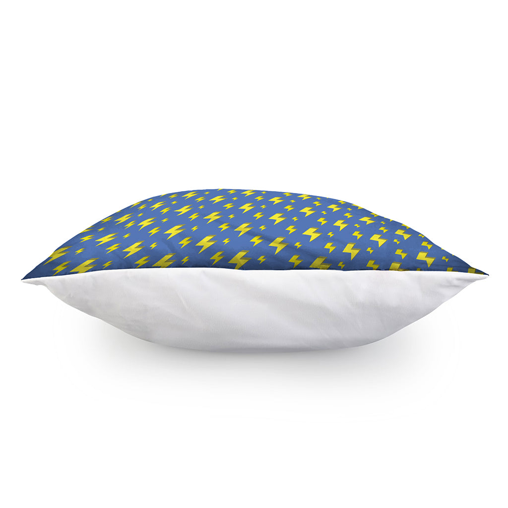 Blue And Yellow Lightning Pattern Print Pillow Cover