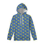 Blue And Yellow Lightning Pattern Print Pullover Hoodie