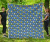 Blue And Yellow Lightning Pattern Print Quilt