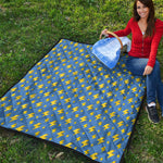 Blue And Yellow Lightning Pattern Print Quilt