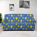 Blue And Yellow Lightning Pattern Print Sofa Cover