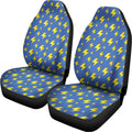Blue And Yellow Lightning Pattern Print Universal Fit Car Seat Covers