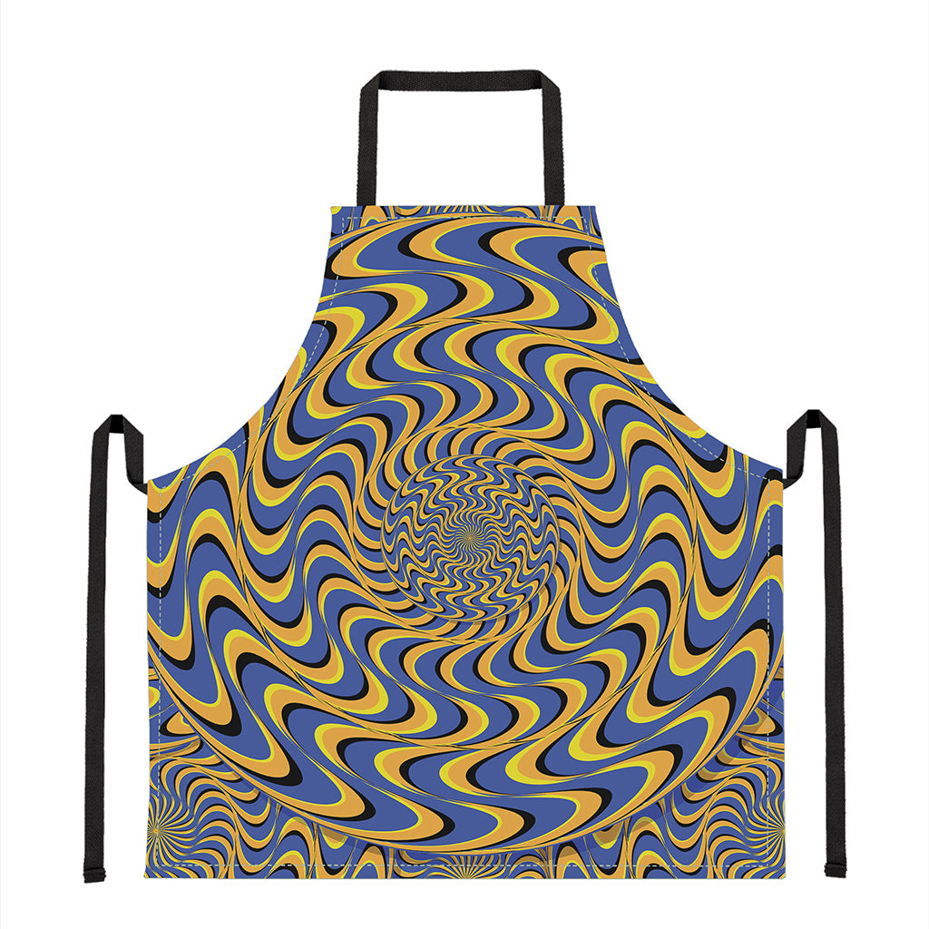 Blue And Yellow Motion Illusion Print Apron