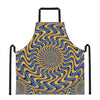 Blue And Yellow Motion Illusion Print Apron