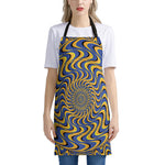 Blue And Yellow Motion Illusion Print Apron