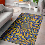 Blue And Yellow Motion Illusion Print Area Rug
