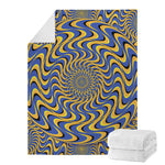 Blue And Yellow Motion Illusion Print Blanket