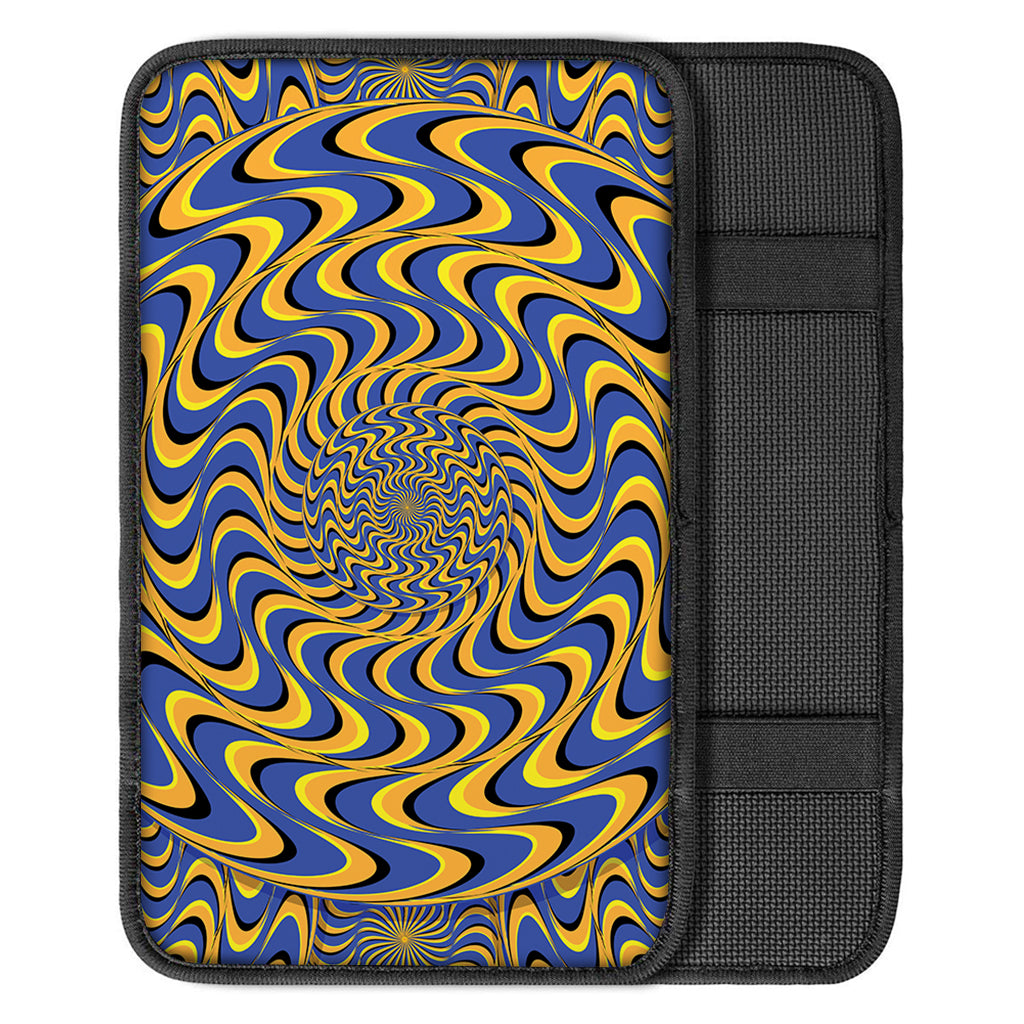 Blue And Yellow Motion Illusion Print Car Center Console Cover