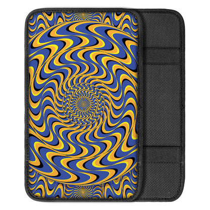 Blue And Yellow Motion Illusion Print Car Center Console Cover