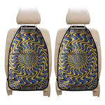 Blue And Yellow Motion Illusion Print Car Seat Organizers