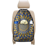 Blue And Yellow Motion Illusion Print Car Seat Organizers