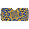 Blue And Yellow Motion Illusion Print Car Sun Shade