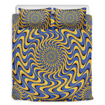 Blue And Yellow Motion Illusion Print Duvet Cover Bedding Set
