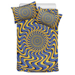 Blue And Yellow Motion Illusion Print Duvet Cover Bedding Set