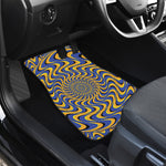 Blue And Yellow Motion Illusion Print Front Car Floor Mats