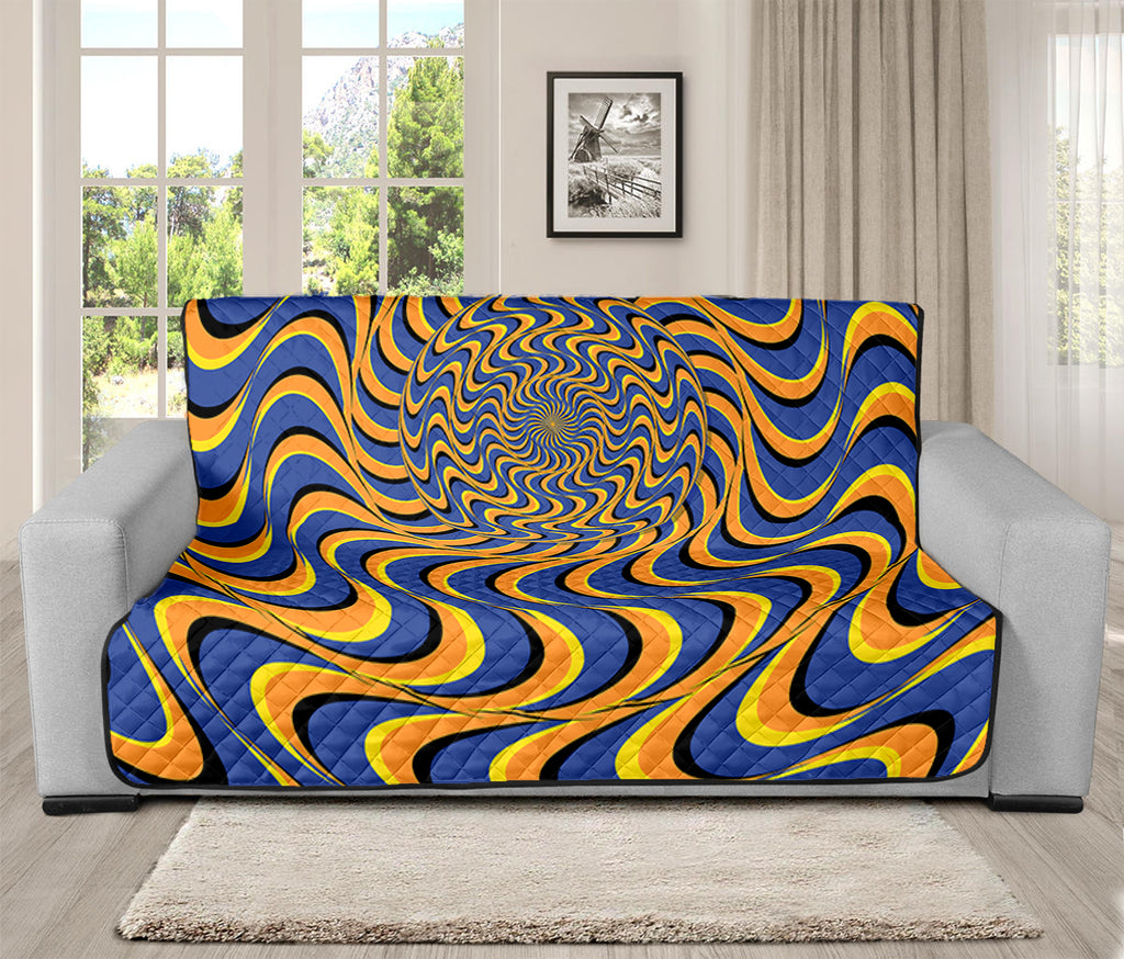 Blue And Yellow Motion Illusion Print Futon Protector