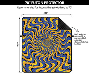 Blue And Yellow Motion Illusion Print Futon Protector