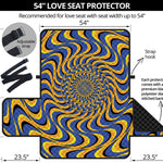 Blue And Yellow Motion Illusion Print Loveseat Protector