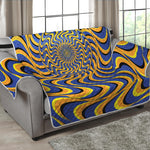 Blue And Yellow Motion Illusion Print Loveseat Protector