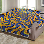 Blue And Yellow Motion Illusion Print Loveseat Protector