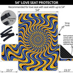 Blue And Yellow Motion Illusion Print Loveseat Protector