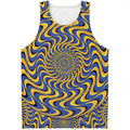 Blue And Yellow Motion Illusion Print Men's Tank Top