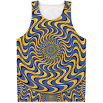 Blue And Yellow Motion Illusion Print Men's Tank Top