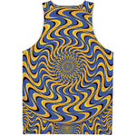 Blue And Yellow Motion Illusion Print Men's Tank Top