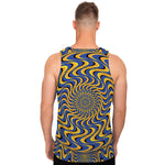 Blue And Yellow Motion Illusion Print Men's Tank Top