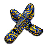 Blue And Yellow Motion Illusion Print Muay Thai Shin Guard