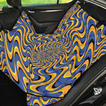 Blue And Yellow Motion Illusion Print Pet Car Back Seat Cover