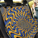Blue And Yellow Motion Illusion Print Pet Car Back Seat Cover