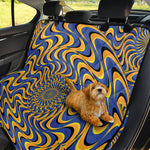 Blue And Yellow Motion Illusion Print Pet Car Back Seat Cover