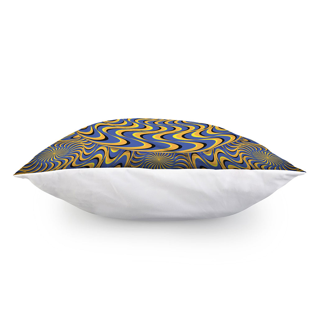 Blue And Yellow Motion Illusion Print Pillow Cover