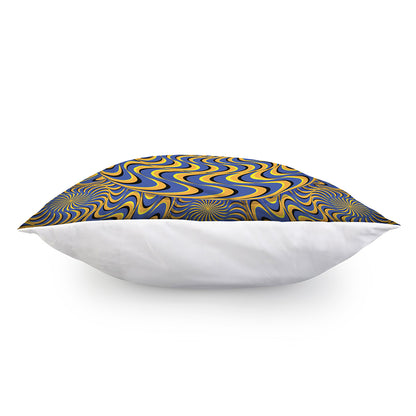 Blue And Yellow Motion Illusion Print Pillow Cover