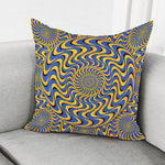 Blue And Yellow Motion Illusion Print Pillow Cover