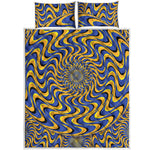 Blue And Yellow Motion Illusion Print Quilt Bed Set
