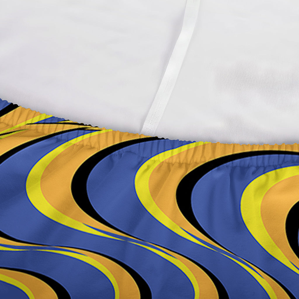Blue And Yellow Motion Illusion Print Sofa Cover