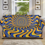 Blue And Yellow Motion Illusion Print Sofa Protector