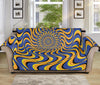 Blue And Yellow Motion Illusion Print Sofa Protector