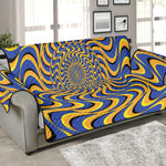 Blue And Yellow Motion Illusion Print Sofa Protector