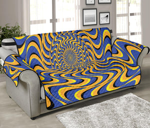 Blue And Yellow Motion Illusion Print Sofa Protector