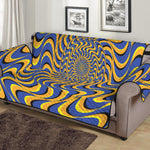 Blue And Yellow Motion Illusion Print Sofa Protector