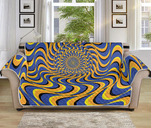 Blue And Yellow Motion Illusion Print Sofa Protector