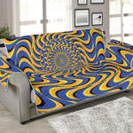 Blue And Yellow Motion Illusion Print Sofa Protector